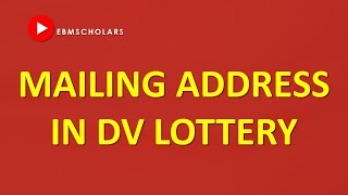 Mailing Address in DV lottery Application [upl. by Anigroeg]