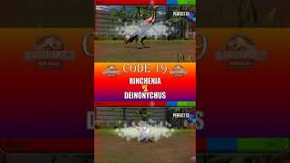 RINCHENIA VS DEINONYCHUS  JURASSIC WORLD THE GAME [upl. by Karina]