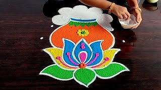 Bhogi Kundala Muggulu 🌹 Sankranthi Pongal Rangoli 🌹 Pongal Muggulu 🌹 Bhogi Muggulu 🌹 Pongal Pot Rang [upl. by Toth470]