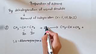 Preparation of alkene By dehalogenation of Vicinal dihalide class 11 [upl. by Ayatnahs]