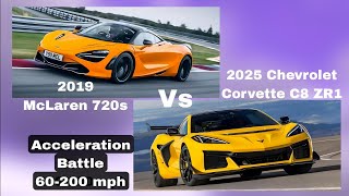 2025 Corvette C8 ZR1 Vs McLaren 720s 60200 mph Acceleration [upl. by Nillek]