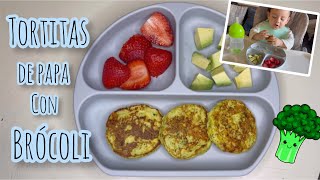 Tortitas de papa con brócoli  Comidas para bebé BLW [upl. by Eiliah198]