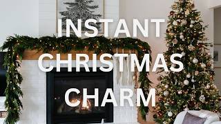 How to Easily Hang Christmas Holiday Garland  Christmas Mantel Inspiration [upl. by Zaremski]