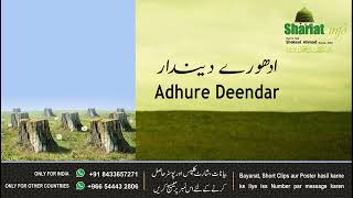 ADHURE DEENDAR BAYAN BY HAZRAT HAJI SHAKEEL AHMAD SAHAB DB [upl. by Zeph35]