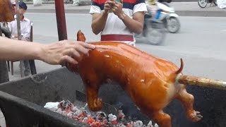 Vietnam street food  Crispy Roast BBQ Whole Pig Hog  Street food in Vietnam 2016 [upl. by Bil]