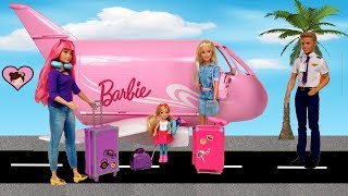 Barbie amp Chelsea Airplane Travel Trouble Barbie Dreamhouse Adventures Toys [upl. by Fredel]