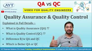 QA amp QC  Quality Assurance QA Vs Quality Control QC in Explained in Detail In Hindi [upl. by Aicre]