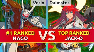 GGST ▰ Verix 1 Ranked Nagoriyuki vs Daimster TOP Ranked JackO High Level Gameplay [upl. by Dnomsad]