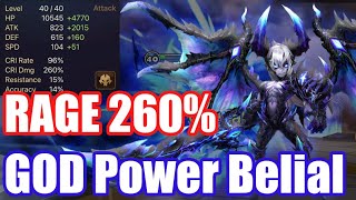 【Summoners War RTA】RAGE 260 amp ATK 2000 over Belial The most powerful weapon is completed [upl. by Lemuelah]