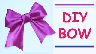 DIY Make Simple Easy Bow of satin ribbons  how to make a ribbon bow  Julia DIY beauty and easy [upl. by Eicram]