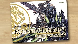 Monster Hunter Illustrations 2 book flip [upl. by Kolk]