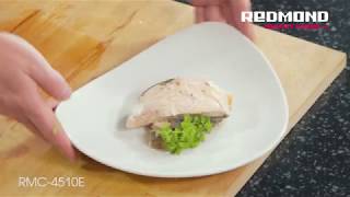 Filet de saumon sousvide avec le Multicuiseur REDMOND RMCM4510E recette [upl. by Asiram]