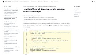 How CodeMirror v6 dev setup installs packages without a monorepo [upl. by Alenas898]