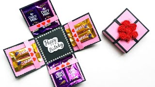 DIY Greeting Cards for Birthday  Chocolate explosion box tutorial  How to make Explosion Box [upl. by Dosh]