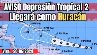 Aviso Depresión Tropical 2 será Huracán dentro del Caribe clima weather envivo tormenta [upl. by Arihas755]