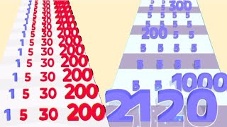 Lets Play Math Games in  Number Running Vs Merge Numbers Run  All Levels [upl. by Ronnica]