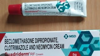 Beclomethasone dipropionate clotrimazole amp neomycin sulphate cream uses in hindi Quadriderm RF Cream [upl. by Llerdna]