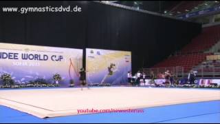 Yana Kudryavtseva Ribbon  Podium Training Sofia 2015 [upl. by Assirrac]