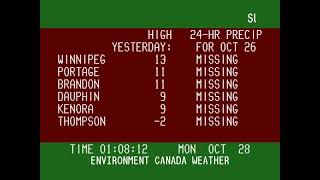 Winnipeg Weather Channel Archive  Oct 28th 2024 Part 1 [upl. by Kingdon]