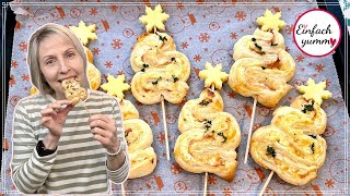 Tannenbaum  Spieße 🎄💫 aus Blätterteig  Fingerfood zu Weihnachten 🎅🏻🎄🌟 [upl. by Atnoved734]