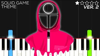 SQUID GAME THEME  EASY SLOW Piano Tutorial [upl. by Rapsag]