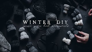 Winter DIY  Mini Yarn Hat Ornaments [upl. by Llenra]