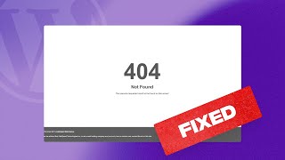 How to Fix 404 Page Not Found Error in WordPress [upl. by Soo]