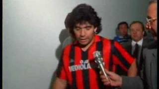 Maradona con la maglia di Franco Baresi  1 Ottobre 1989 [upl. by Jorey]