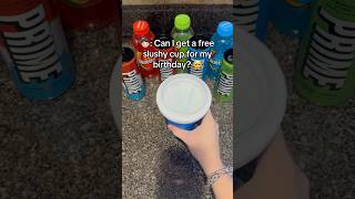 He tried to get a FREE slushy cup…🎂😅 slushycup [upl. by Martijn]