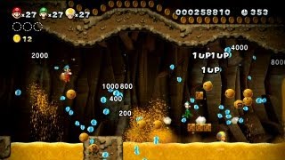 New Super Mario Bros U  Ground Pound Frozen Pokeys to Earn 1Ups in Perilous Pokey Cave [upl. by Sperling]