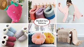 10 Crochet Patterns for Bernat Blanket Yarn [upl. by Aronle970]