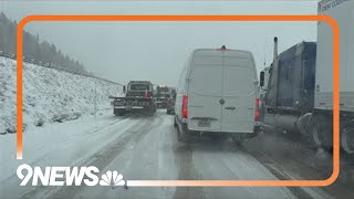 Snow makes for difficult travel in Colorados mountains [upl. by Siver781]