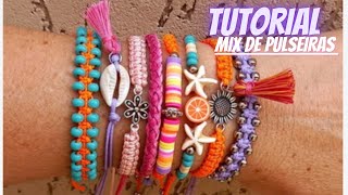 AMISTAH MACRAMÊ  TUTORIAL COMPLETO MIX DE PULSEIRAS VERÃO [upl. by Zetnauq856]