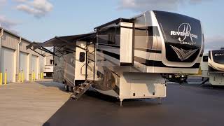 Luxury Fifth Wheel New 2021 Riverstone 42FSKG Front Kitchen Toy hauler  Couchs RV Nation a RV Walk [upl. by Etrem]