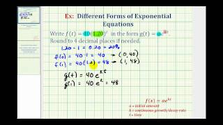 Ex Rewrite Exponential Functions y  abt to y  aekt [upl. by Aicaca509]