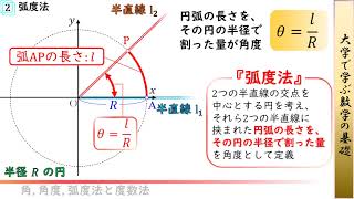 角 角度 弧度法と度数法 【大学で学ぶ数学の基礎】「円」 [upl. by Greer]