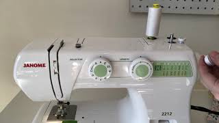 How to Wind a Bobbin on a Mechanical Sewing Machine Janome 2212 [upl. by Nolita]