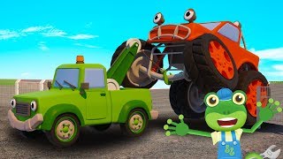 Tilly the Tow Truck Rescues Max the Monster Truck  Geckos Garage  Educational Videos For Kids [upl. by Lebar]