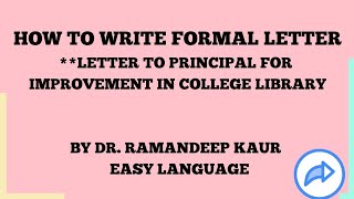 How to write letter to Principal Formal Letter FormatExact Wording with clear explanation [upl. by Akehsar]