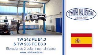 TW 242 PE B43 amp TW 236 PE B39  Elevador de 2 columnas  sin base  de TWIN BUSCH® [upl. by Reivazx818]