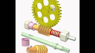 Worm Drive 5b Rotating and translating worm [upl. by Asyar]