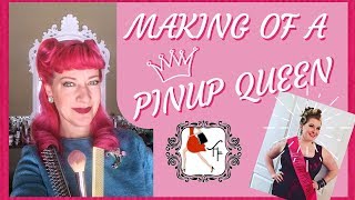 The making of a PINUP pageant Queen Time lapse beehive hair and makeup video [upl. by Lishe]