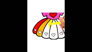 Colorful Dress Drawing for Girl beeart drawing art coloring [upl. by Ikcaj]