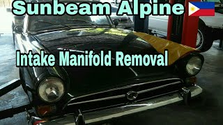 Intake Manifold Removal  Sunbeam Alpine sunbeam alpine vintage car [upl. by Ynnal798]