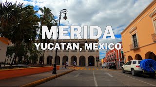 Merida Yucatan Mexico  Driving Downtown 4K [upl. by Capon29]