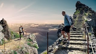 Most THRILLING Madeira Hike Climbing Pico Ruivo  Pico do Arieiro [upl. by Dumanian]