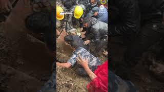 Police rescue 2yearold boy buried in landslide news rescue nepal landslide [upl. by Sleinad855]