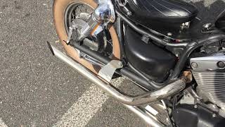 Virago 535 Bobber  custom  drag pipes [upl. by Hoagland]