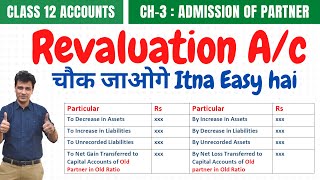 Revaluation Account  Admission of Partner9 12Accounts [upl. by Caraviello]