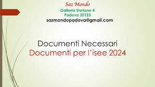 Documenti Necessari per lIsee 2024 [upl. by Amlez438]